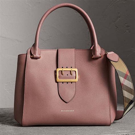 burberry embossed leather tote|burberry medium buckle tote.